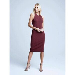 L'AGENCE Shelby Bodycon High Neck Dress in Marsala Size M